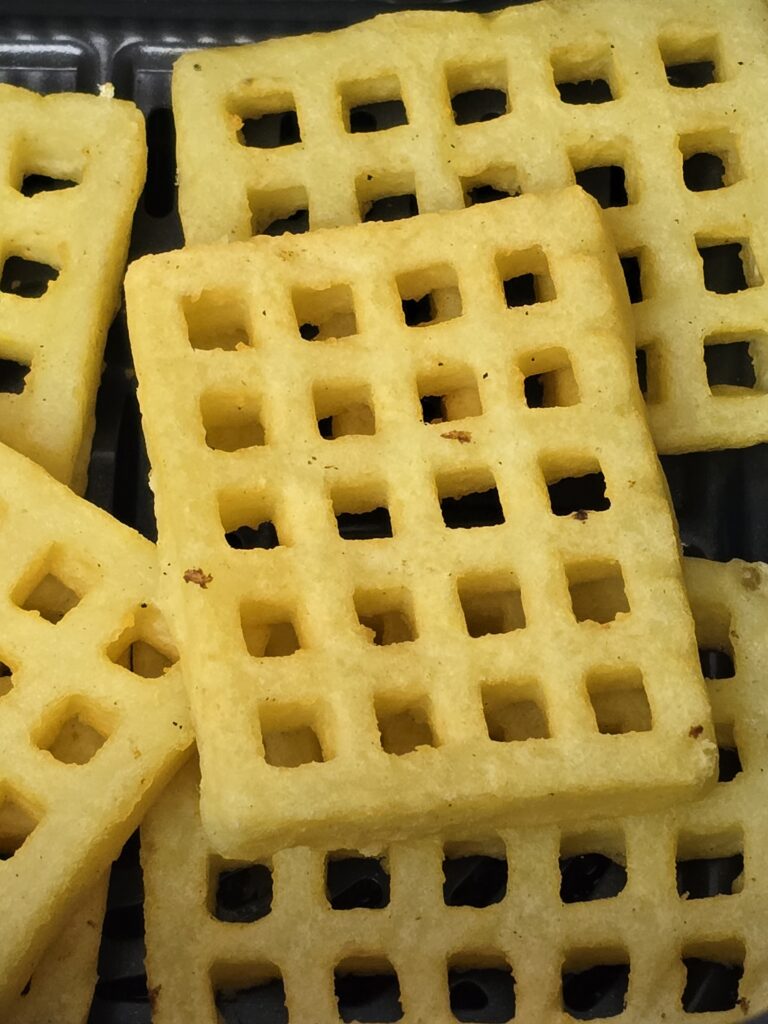 Air Fryer Frozen Potato Waffles & Beans