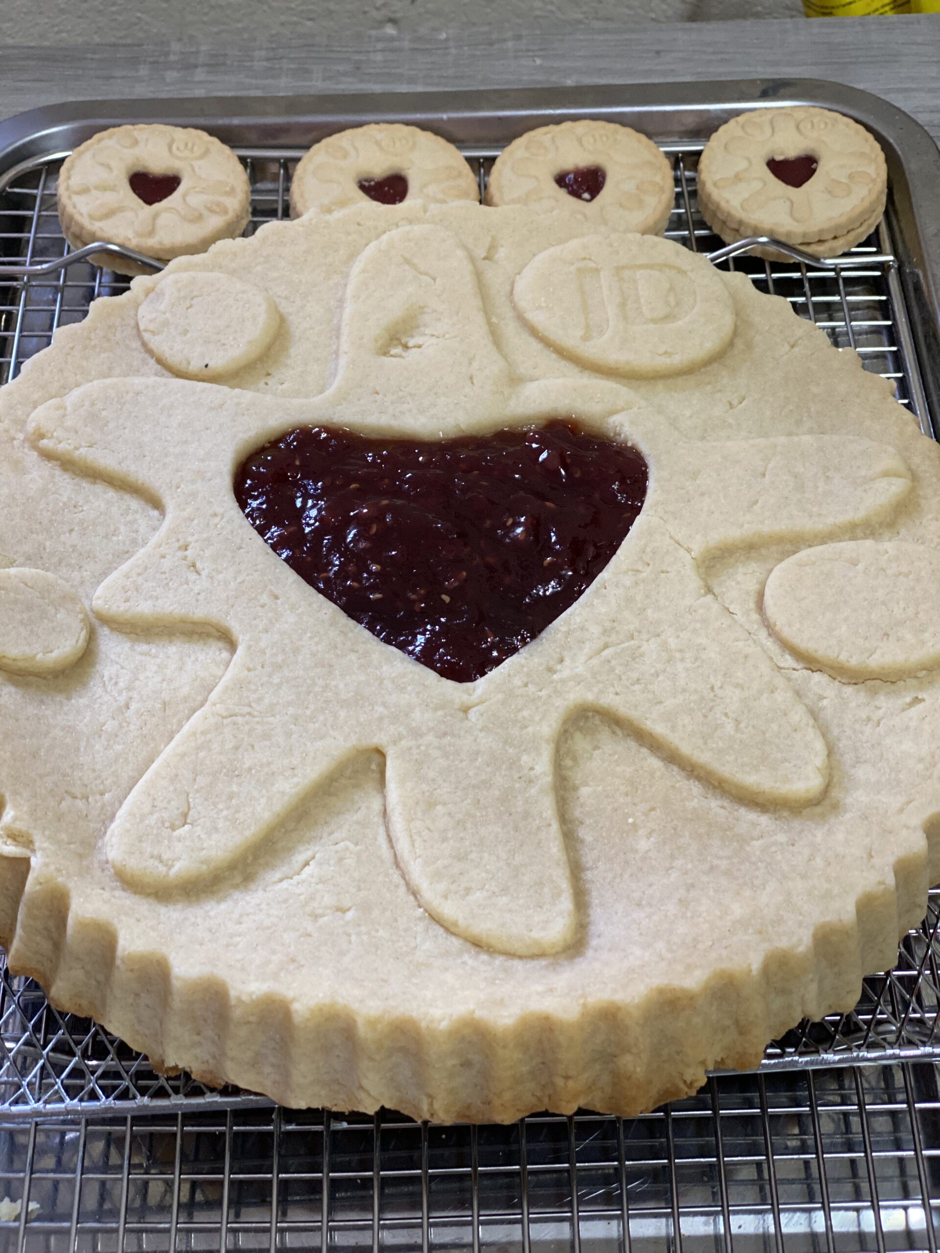 Air Fryer Giant Jammie Dodger Cake
