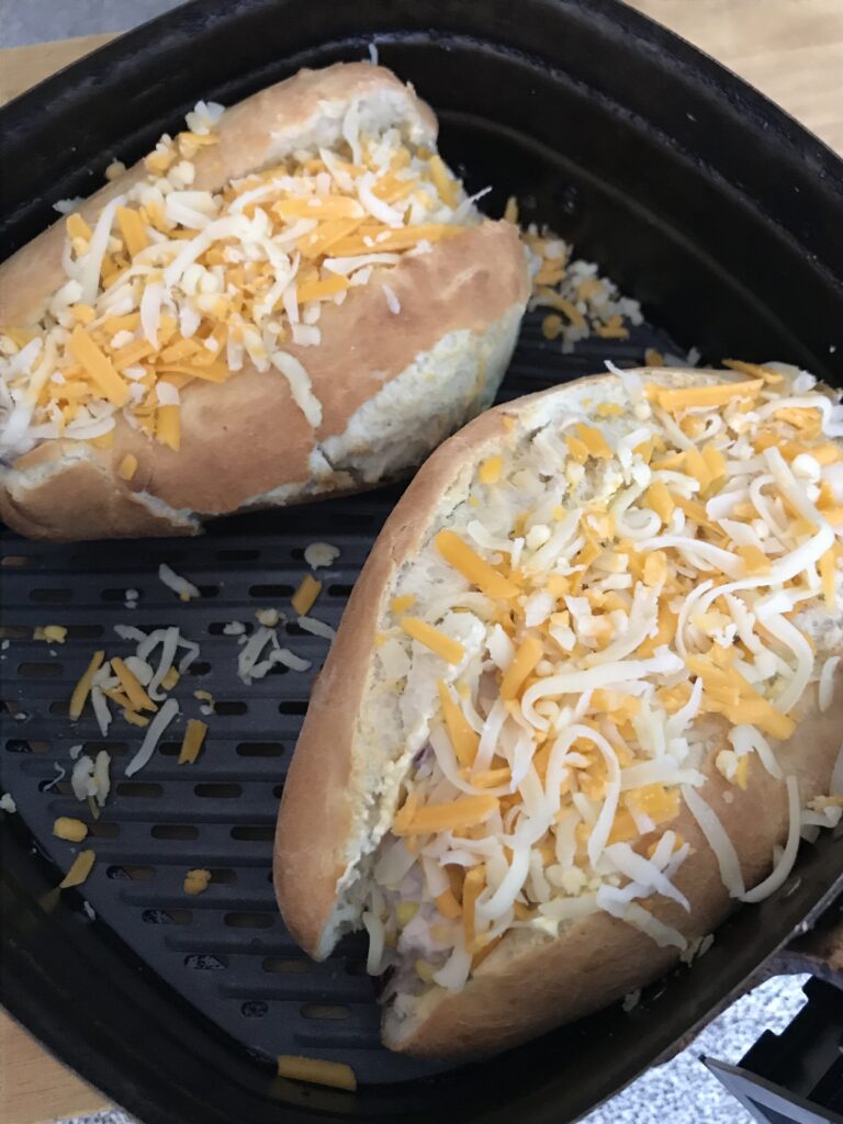 Air fryer tuna melt