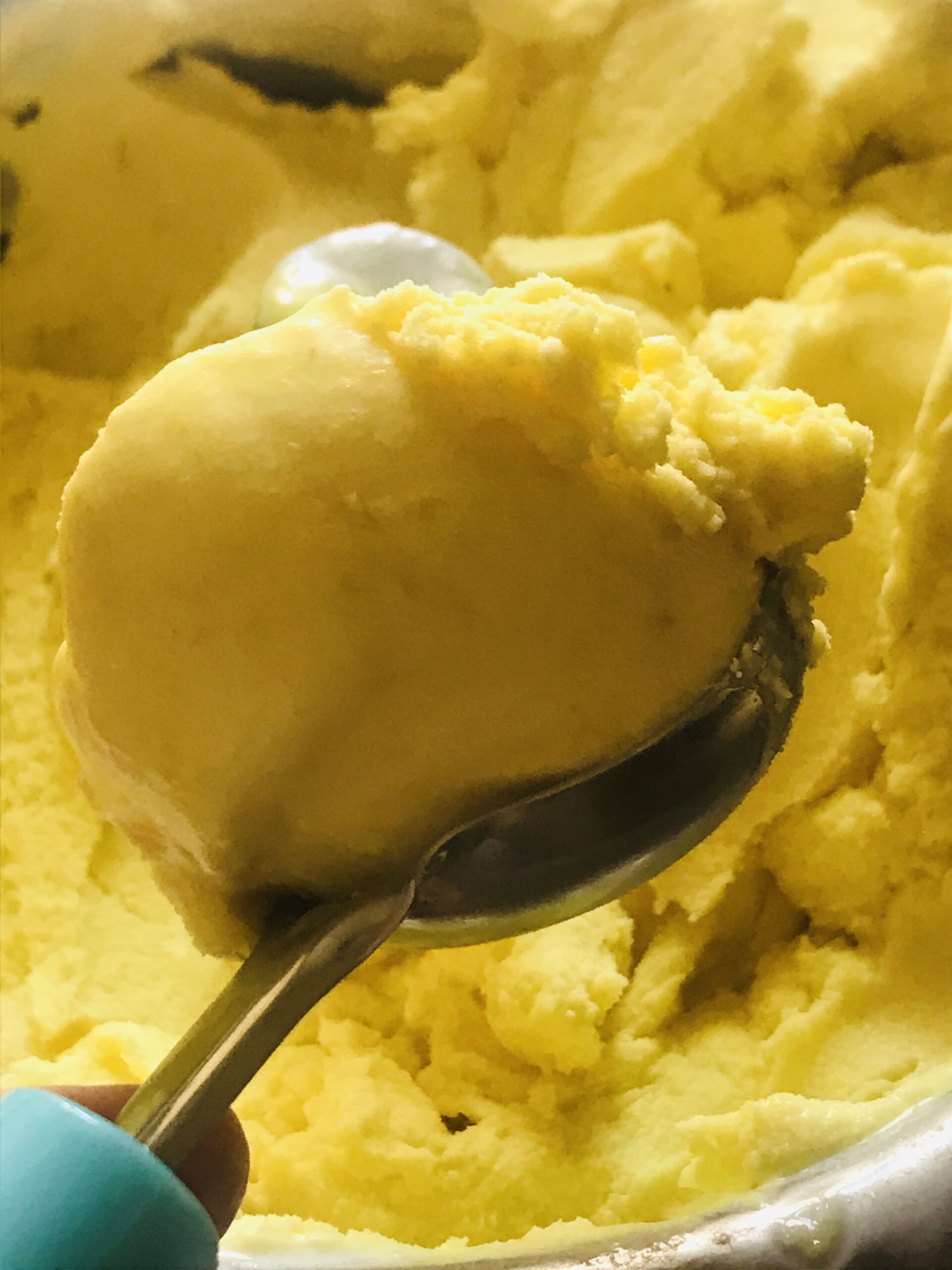 Pineapple Ice Cream In Ice Cream Maker