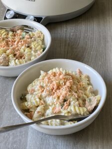 Slow Cooker Salmon Crème Fraiche Pasta