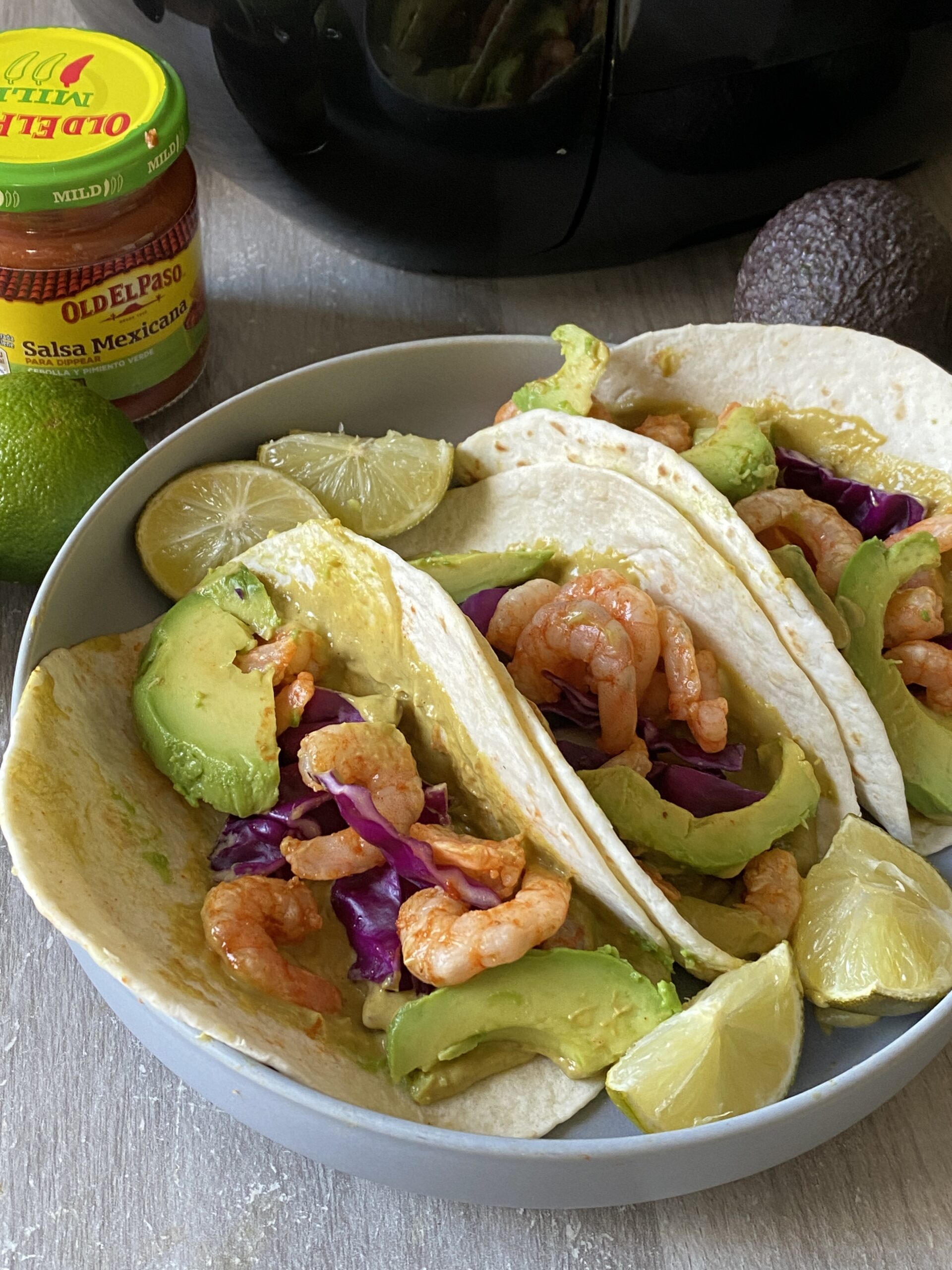 air fryer shrimp tacos