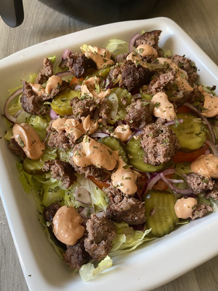 burger in a bowl