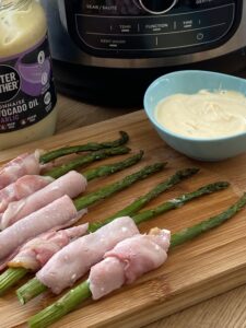 Ninja Foodi Asparagus Wrapped In Bacon