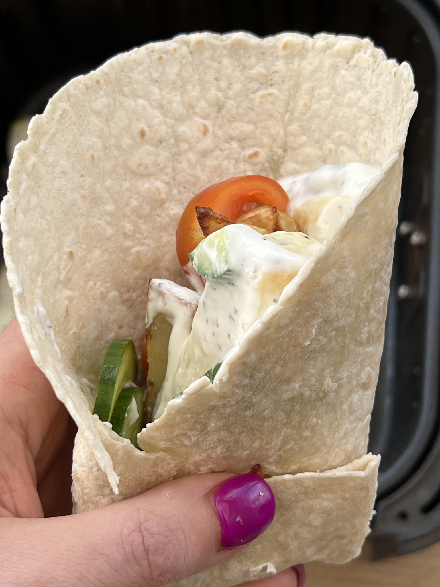 air fryer halloumi gyros