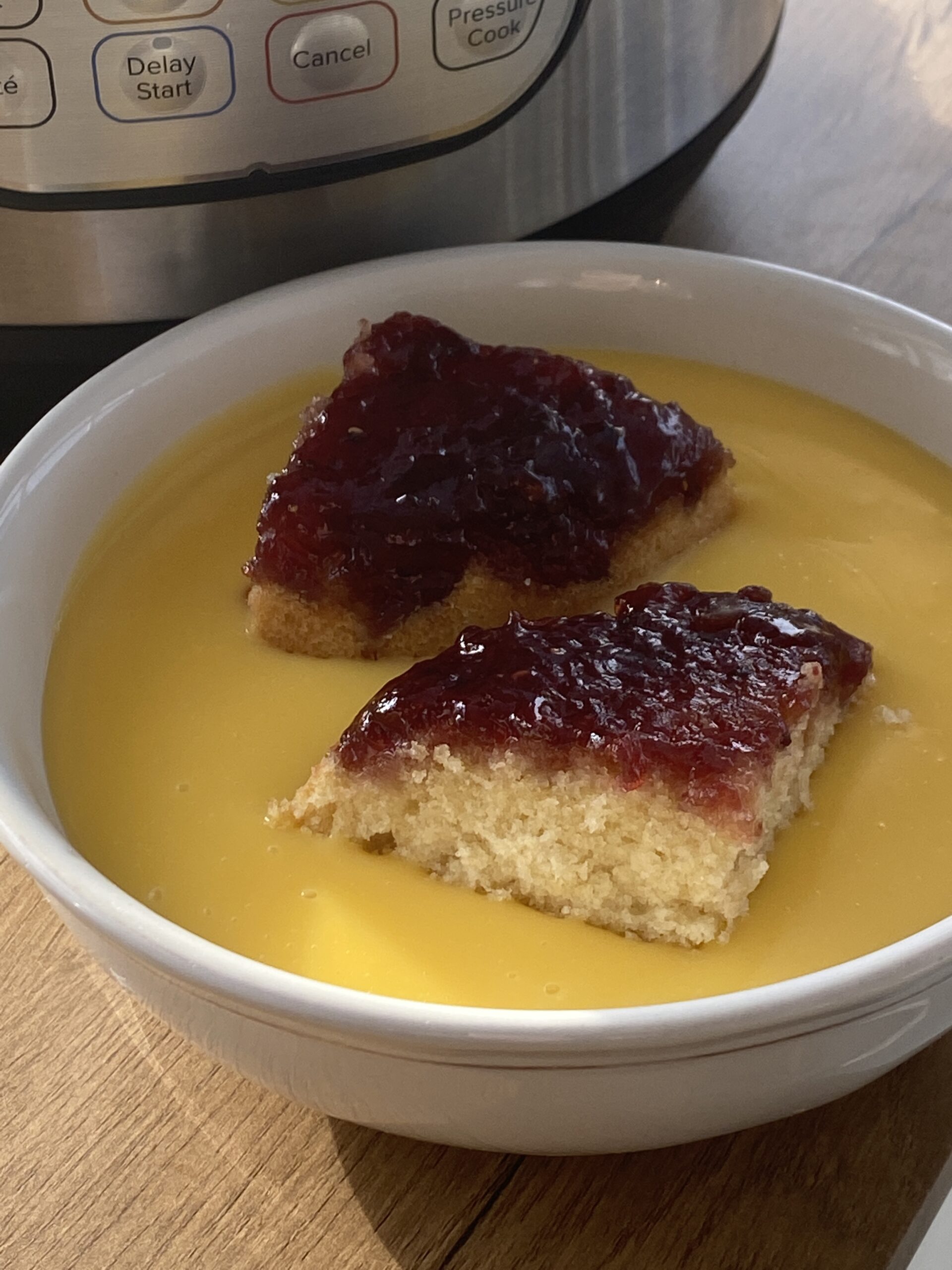 instant pot steamed jam pudding