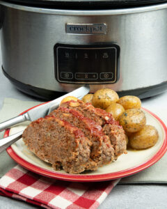Slow Cooker Meatloaf & Baby Potatoes