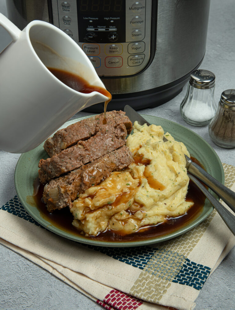 Pressure Cooker Meatloaf & Mashed Potatoes