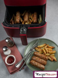 air fryer sausage and chips
