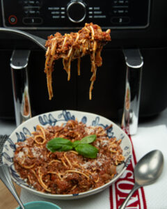 Air Fryer Spaghetti Bolognese