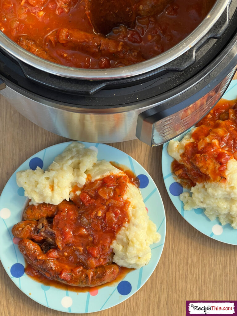 pressure cooker bangers and mash