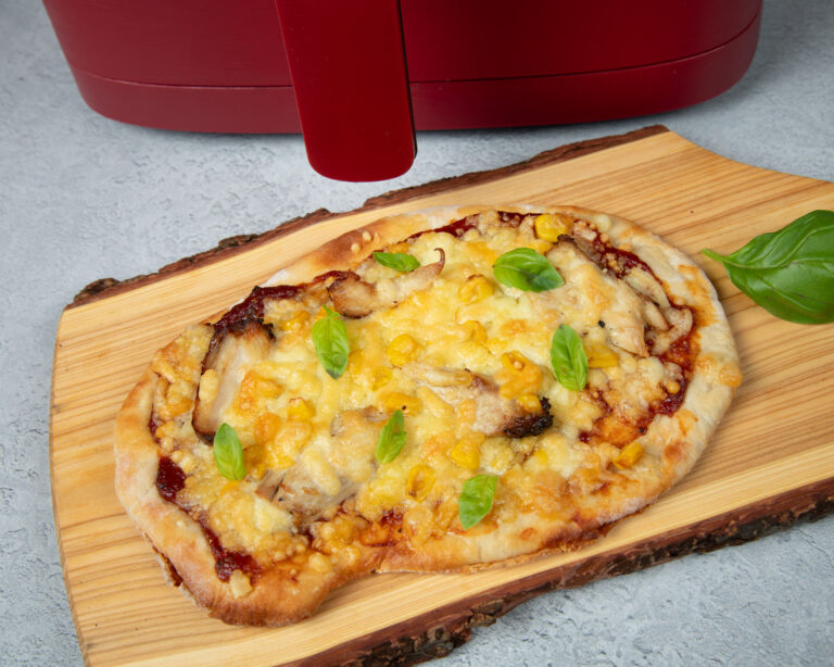 Air Fryer BBQ Chicken Flatbread Pizza