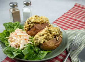 Air Fryer Coronation Jacket Potatoes