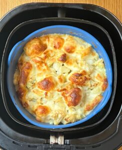 Frozen cauliflower cheese in the air fryer