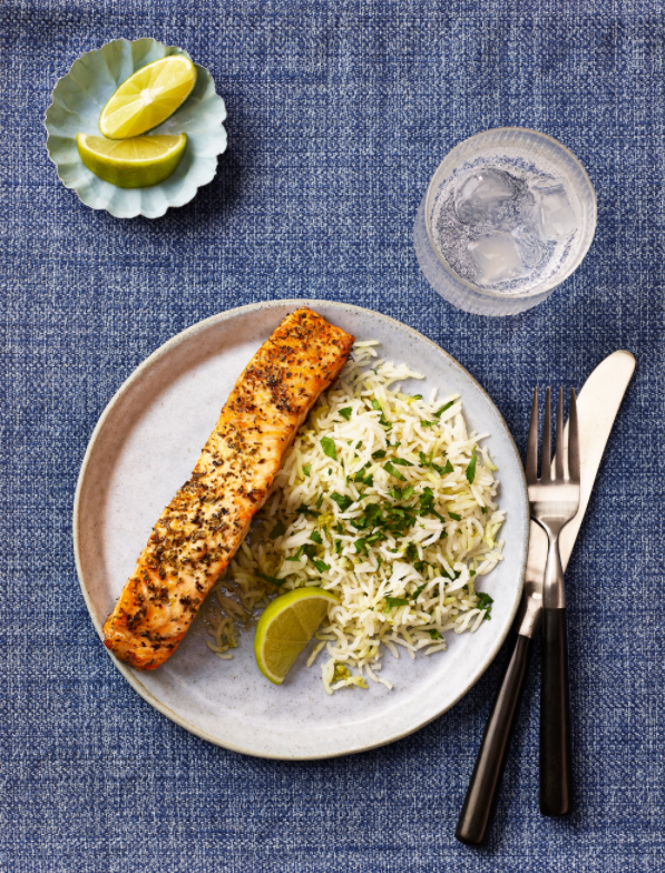 salmon coriander lime rice