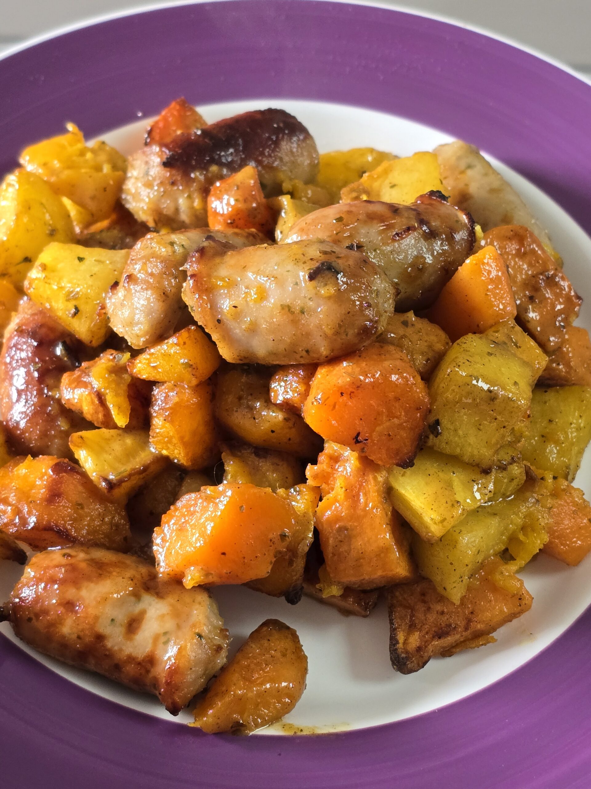 Air Fryer Autumn Sausage Traybake