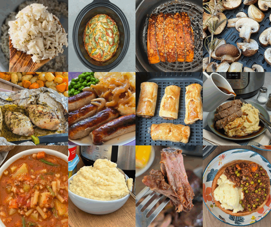 collage of different kitchen gadget recipes