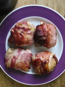 Air Fryer Chicken Stuffed & Wrapped In Bacon