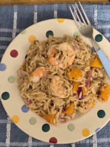 Ninja Foodi Pressure Cooker Butternut Squash & Seafood Orzotto