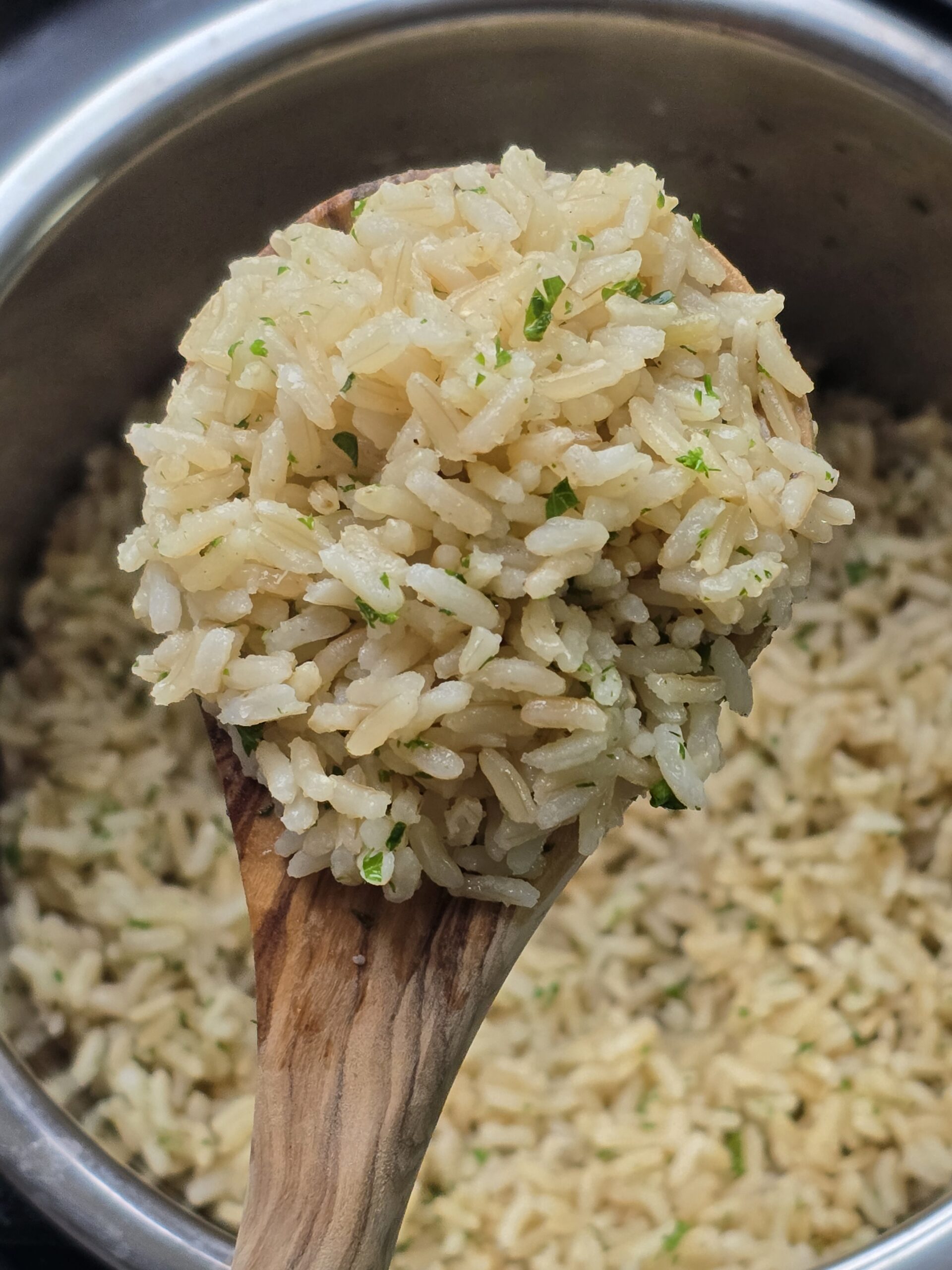 Pressure Cooker Garlic Butter Brown Rice