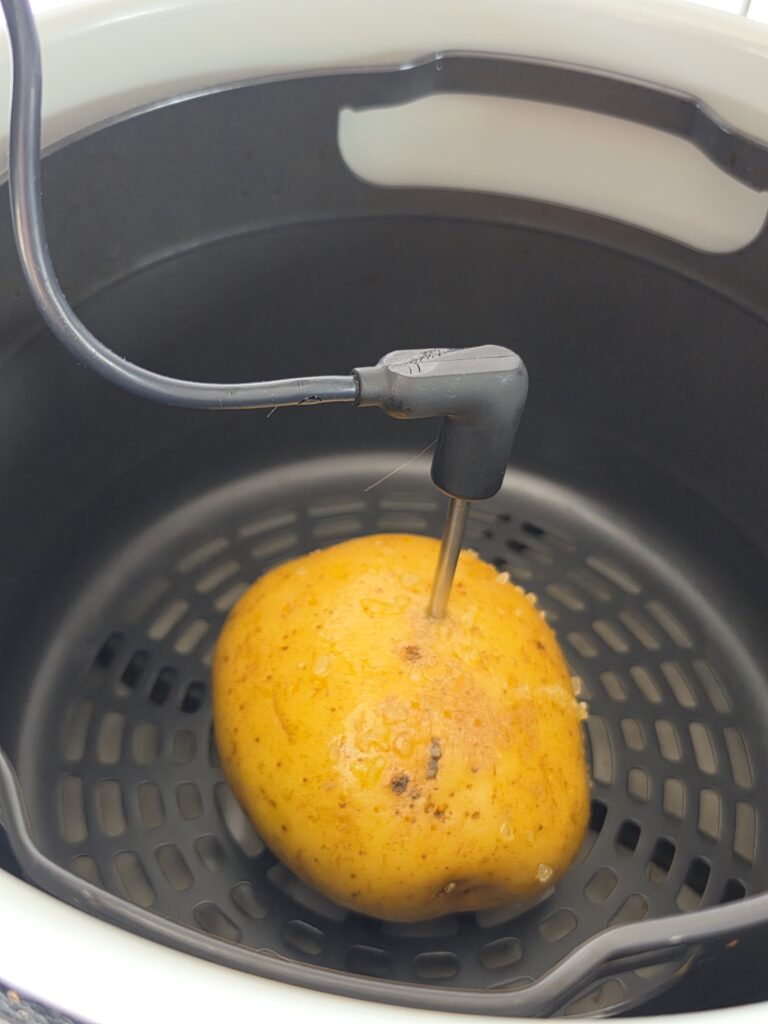 attach the probe to the jacket potato