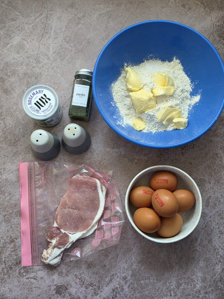 Egg & Bacon Pie Ingredients
