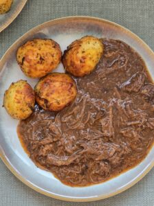 Ninja Foodi Beef Brisket & Roast Potato Bake