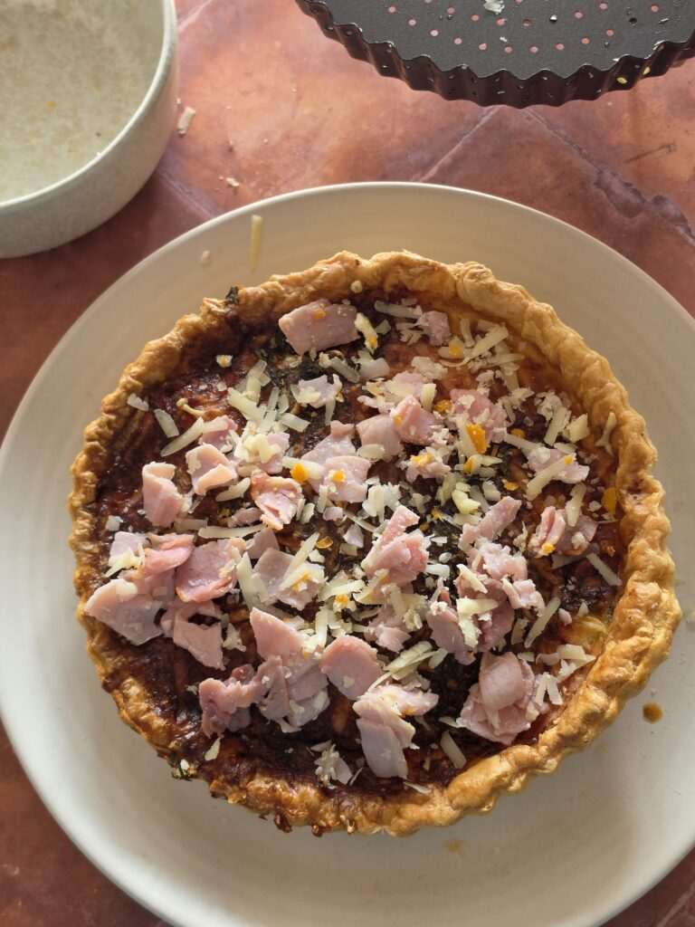 quiche lorraine in our quiche tin