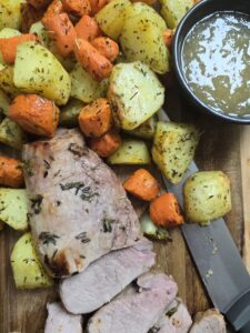 Air Fryer Pork Tenderloin With Potatoes & Carrots