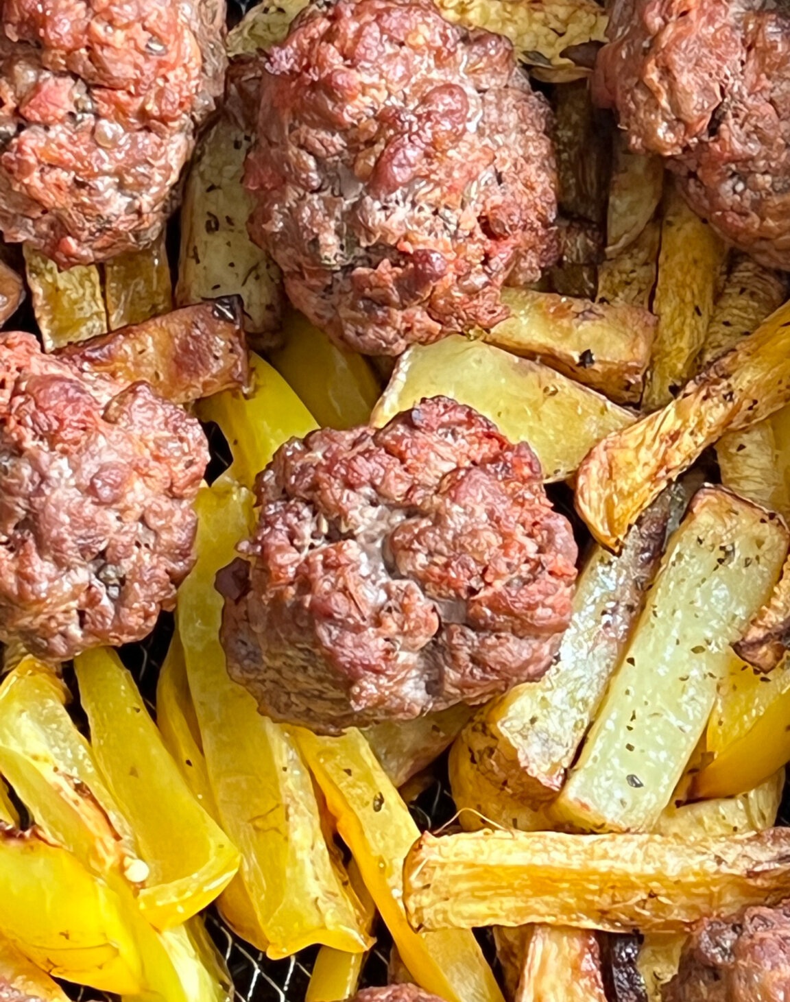 Air Fryer Meatball & Potato Traybake