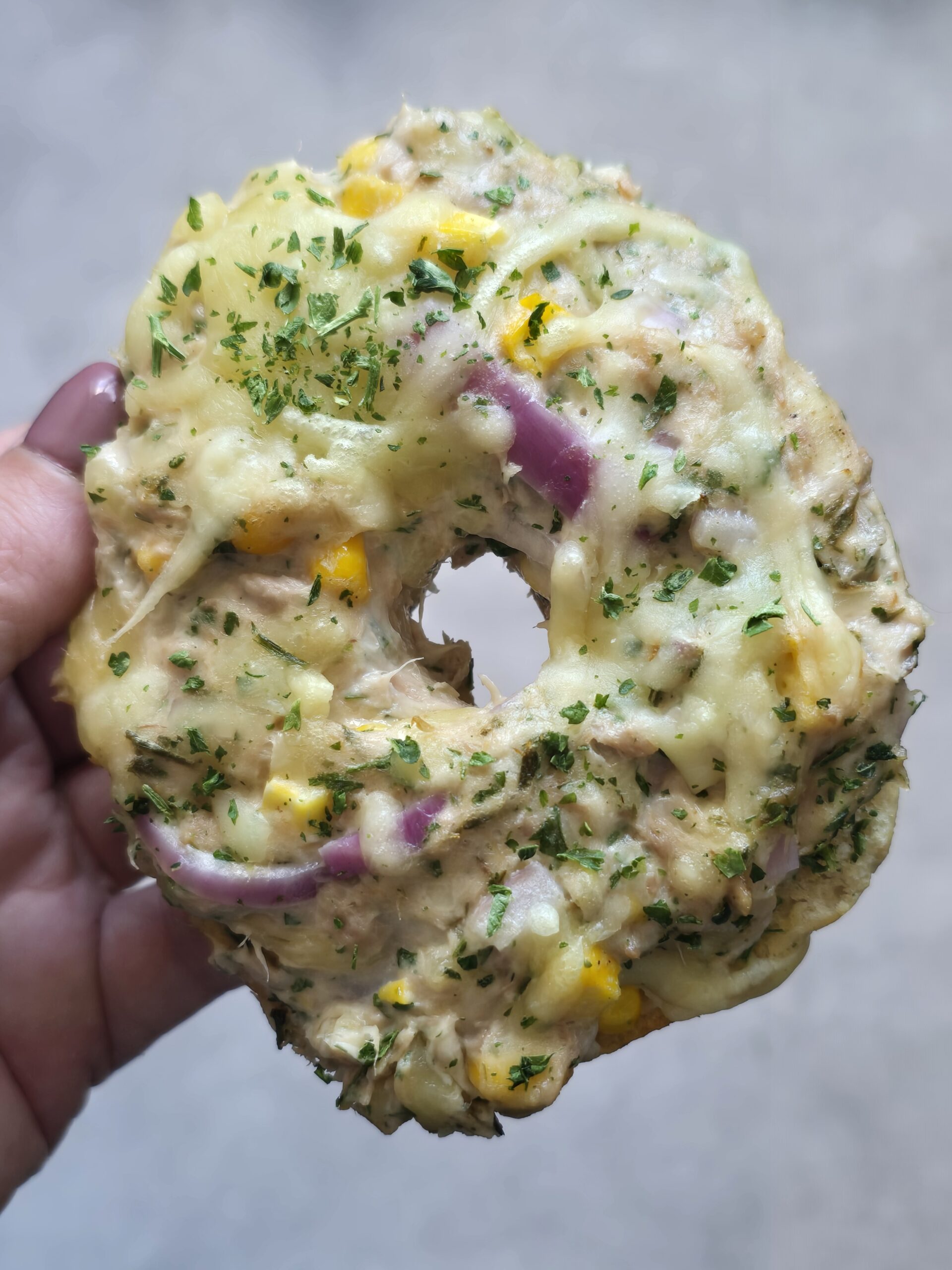 Air Fryer Tuna Melt Bagels
