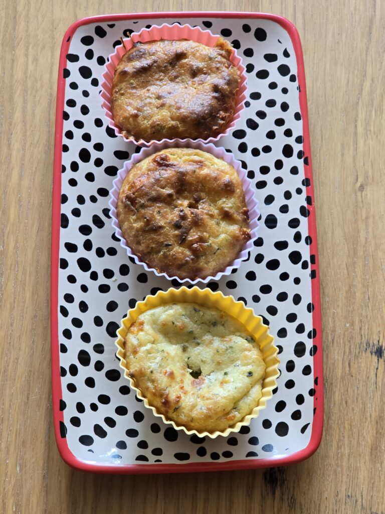 cheese muffins in the stackable air fryer