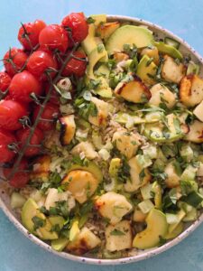 Air Fryer Halloumi & Rice Salad