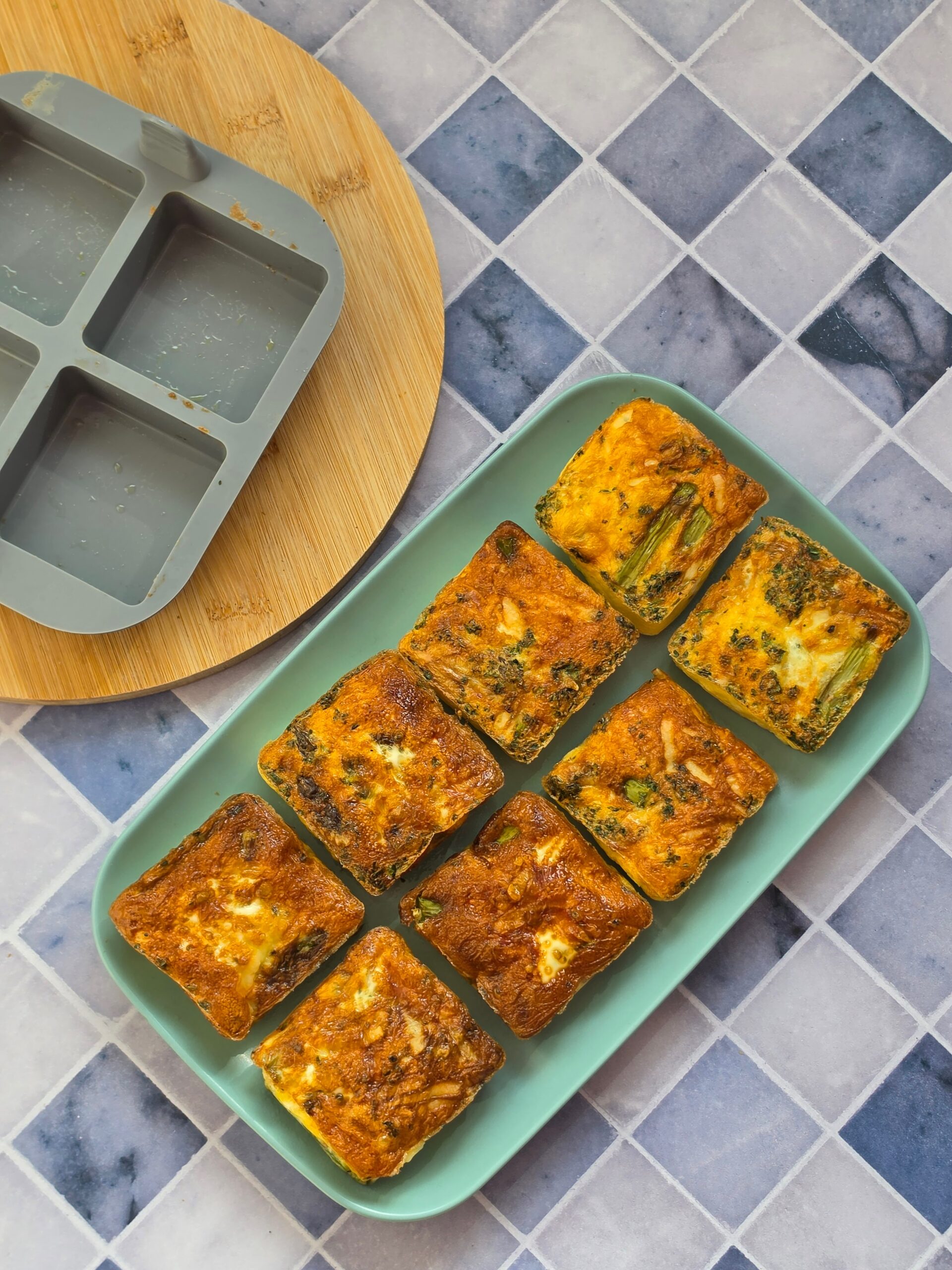 Air Fryer Asparagus & Cheese Frittata Bites