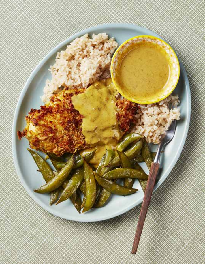 chicken katsu curry with sushi rice