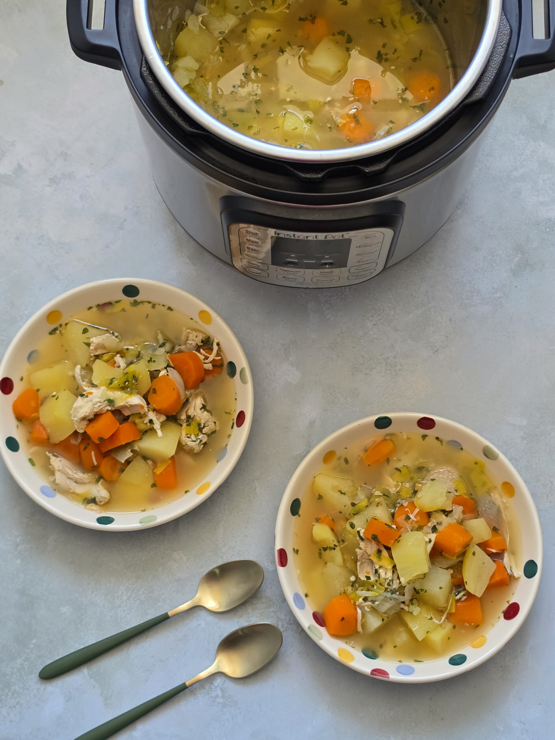 Pressure Cooker Leftover Chicken Soup