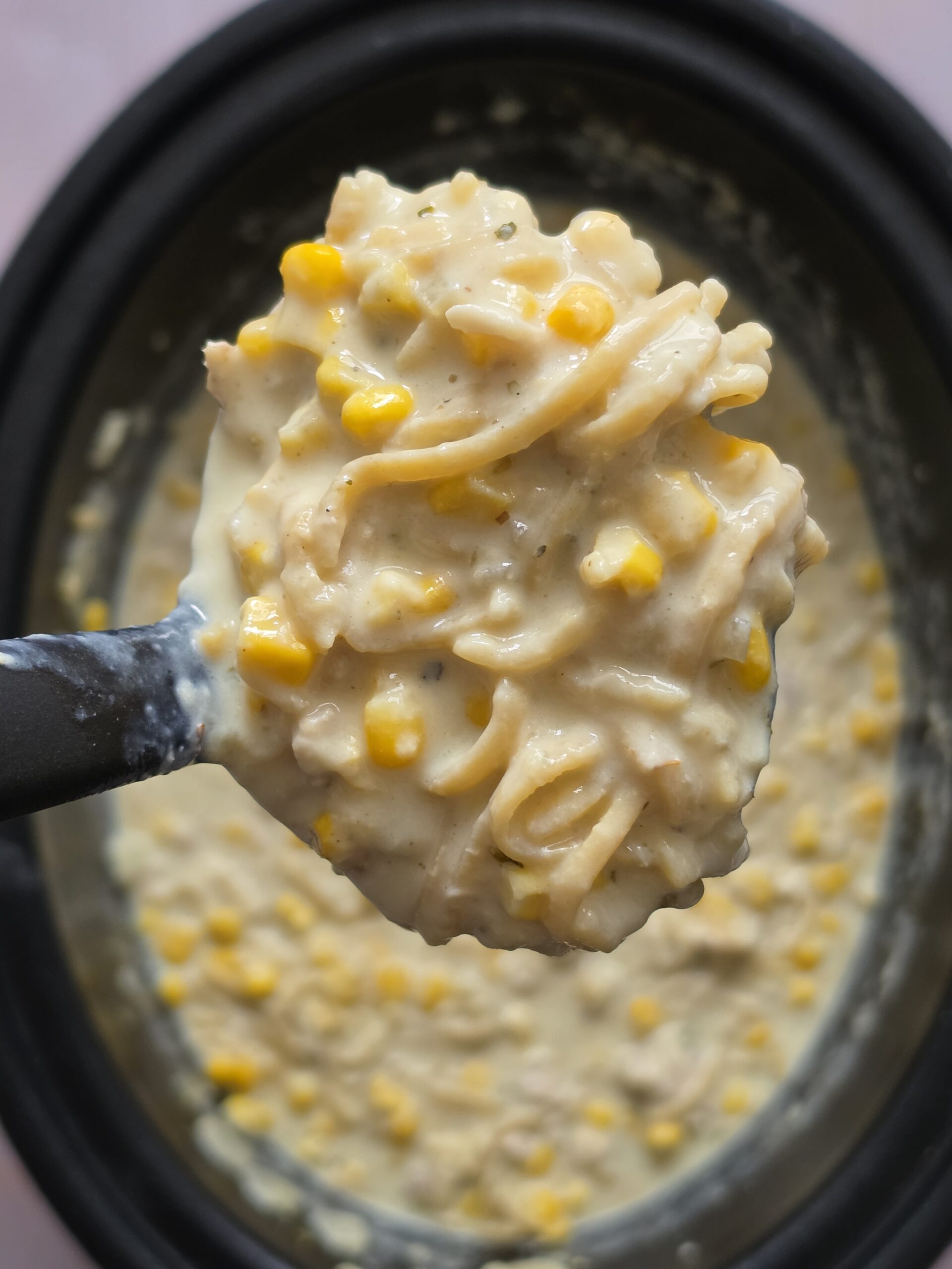 Slow Cooker Chicken & Sweetcorn Noodle Soup