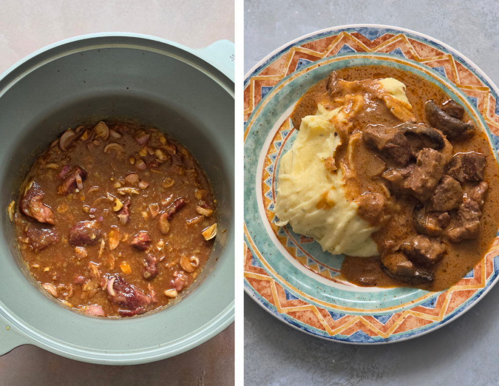 day 17 slow cooker steak diane