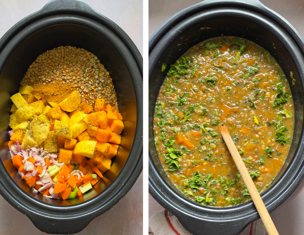 day 2 slow cooker lentil soup